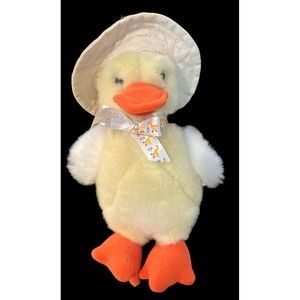 Fluffy Duck W Rain Hat PJ Toys Size‎ Medium 10-14 Inches Excellent